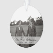 Onze eerste Kerstmis als Mr. en Mr. Photo Gay Ornament (voorkant)