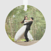 Onze eerste Kerstmis als Mr en Mrs Blue Foto Ornament (achterkant)