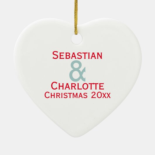 Onze Eerste Kerstmis als Mr en Mrs Couples Keramisch Ornament (Achterkant)