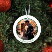 Onze eerste Kerstmis als Mr en Mrs Custom Photo Keramisch Ornament