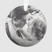 Onze eerste Kerstmis als Mr en Mrs Elegant Foto Ornament (voorkant)