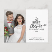 Onze eerste Kerstmis als Mr en Mrs Foto Feestdagenkaart (Voorkant)