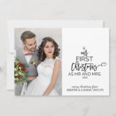 Onze eerste Kerstmis als Mr en Mrs Foto Feestdagenkaart (Voorkant)