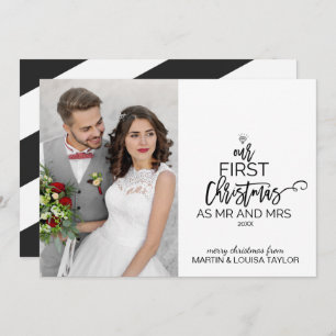 Onze eerste Kerstmis als Mr en Mrs Foto Feestdagenkaart
