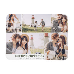 Onze eerste Kerstmis als Mr. en Mrs. Foto Kerstmis Magneet