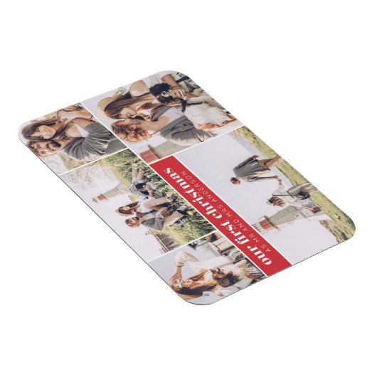 Onze eerste Kerstmis als Mr. en Mrs. Foto Kerstmis Magneet (Rechterzijde)