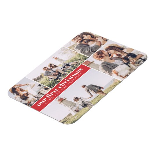 Onze eerste Kerstmis als Mr. en Mrs. Foto Kerstmis Magneet (Linkerzijde)