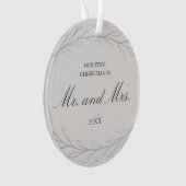 Onze eerste Kerstmis als Mr. en Mrs. Foto Ornament (voorkant)