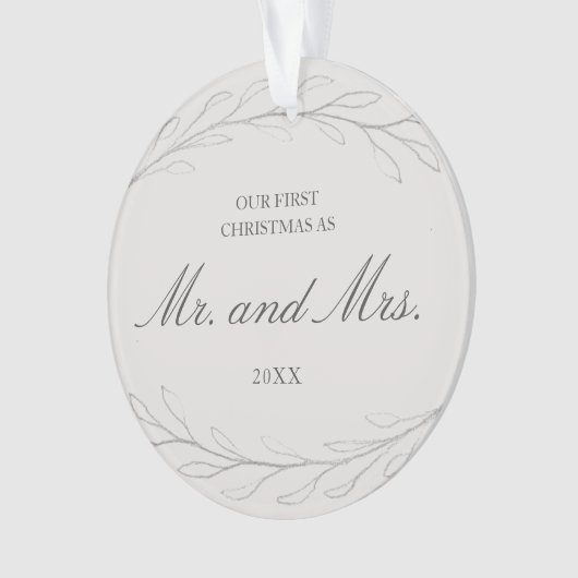Onze eerste Kerstmis als Mr. en Mrs. Foto Ornament (voorkant)