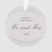 Onze eerste Kerstmis als Mr. en Mrs. Foto Ornament (voorkant)