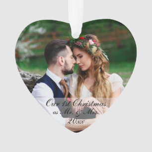 Onze eerste Kerstmis als Mr. en Mrs. Foto Ornament
