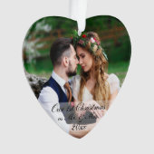 Onze eerste Kerstmis als Mr. en Mrs. Foto Ornament (voorkant)