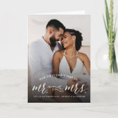 Onze eerste Kerstmis als Mr. en Mrs. Foto Wedding Feestdagen Kaart (Voorkant)