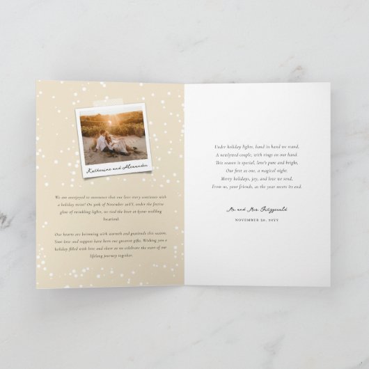 Onze eerste Kerstmis als Mr. en Mrs. Foto Wedding Feestdagen Kaart (Binnen)