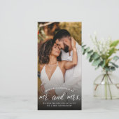 Onze eerste Kerstmis als Mr. en Mrs. Foto Wedding Feestdagenkaart (Staand voorkant)