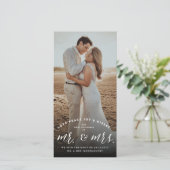 Onze eerste Kerstmis als Mr. en Mrs. Foto Wedding Feestdagenkaart (Staand voorkant)