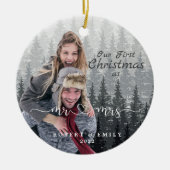 Onze eerste Kerstmis als Mr en Mrs. Keramisch Ornament (Voorkant)