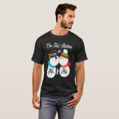 Onze eerste Kerstmis als Mr en Mrs Matching PJ Sno T-shirt (Voorkant volledig)