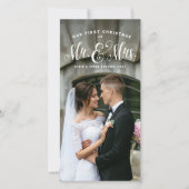 Onze eerste Kerstmis als Mr en Mrs pasgetrouwde fo Feestdagenkaart (Voorkant)