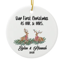 Onze Eerste Kerstmis als Mr en Mrs Personalized