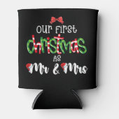 Onze eerste Kerstmis als Mr en Mrs Vrouw Echtgenoo Blikjeskoeler (Voorkant)