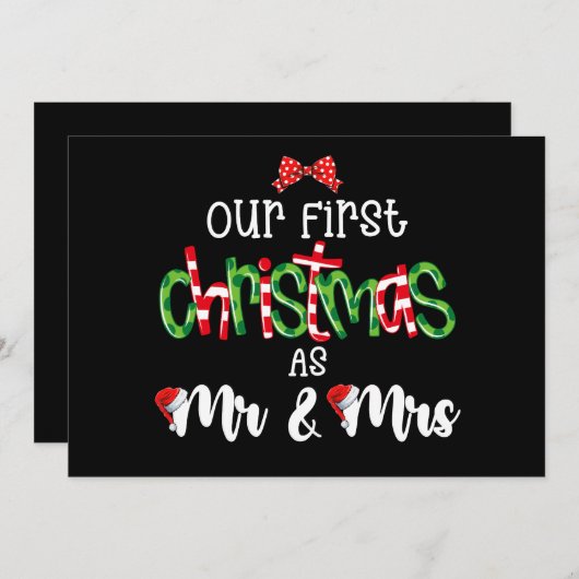 Onze eerste Kerstmis als Mr en Mrs Vrouw Echtgenoo Kaart (Voorkant / Achterkant)