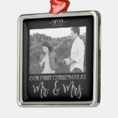 Onze eerste Kerstmis als Mr en Mrs Wedding Couple Metalen Ornament (Links)