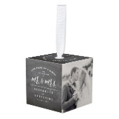 Onze eerste Kerstmis als Mr en Mrs Wedding Foto Decoratie (Voorkant hoekig)