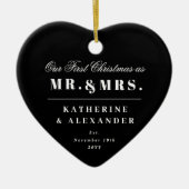 Onze eerste Kerstmis als Mr en Mrs Wedding Foto Keramisch Ornament (Voorkant)