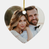 Onze eerste Kerstmis als Mr en Mrs Wedding Foto Keramisch Ornament (Achterkant)