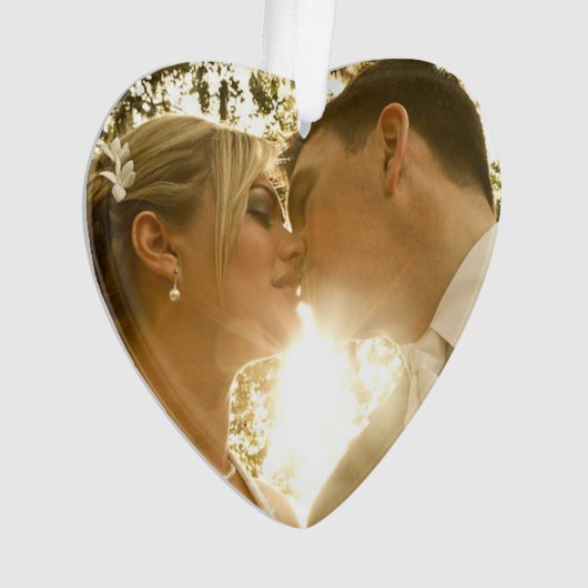 Onze eerste Kerstmis als Mr en Mrs Wedding Foto Ornament (voorkant)