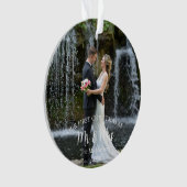 Onze eerste Kerstmis als Mr en Mrs Wedding Foto Ornament (voorkant)