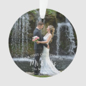 Onze eerste Kerstmis als Mr en Mrs Wedding Foto Ornament (voorkant)