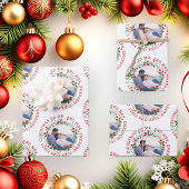 Onze eerste Kerstmis als Mr en Mrs. Wreath foto Inpakpapier Vel