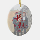 Onze Eerste Kerstmis als Mr & Mr Foto Keramisch Ornament (Rechts)