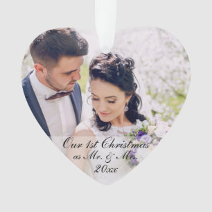 Onze eerste Kerstmis als Mr. & Mrs. 2 Foto Ornament