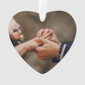 Onze eerste Kerstmis als Mr & Mrs. 2 Foto's Ornament (achterkant)