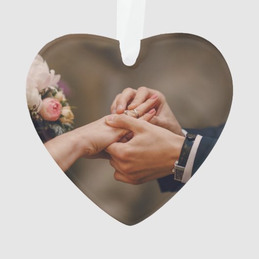 Onze eerste Kerstmis als Mr & Mrs. 2 Foto's Ornament (achterkant)