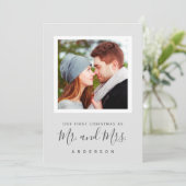 Onze eerste Kerstmis als Mr & Mrs Card voor nieuwi Save The Date (Staand voorkant)