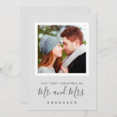 Onze eerste Kerstmis als Mr & Mrs Card voor nieuwi Save The Date (Voorkant / Achterkant)