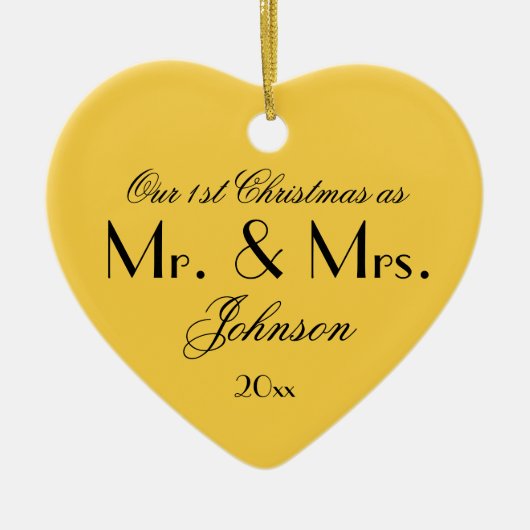 Onze eerste Kerstmis als Mr & Mrs Chic Keepomwille Keramisch Ornament (Voorkant)