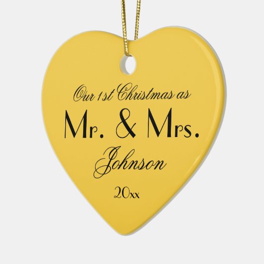 Onze eerste Kerstmis als Mr & Mrs Chic Keepomwille Keramisch Ornament (Links)