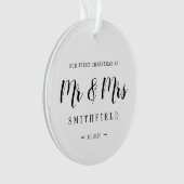 Onze eerste Kerstmis als Mr & Mrs Custom Wedding Ornament (voorkant)