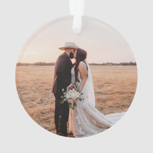 Onze eerste Kerstmis als Mr & Mrs Custom Wedding Ornament (achterkant)