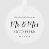 Onze eerste Kerstmis als Mr & Mrs Custom Wedding Ornament (voorkant)