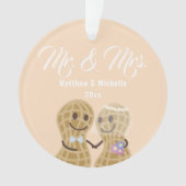 Onze eerste Kerstmis als Mr & Mrs Cute Couple Foto Ornament (voorkant)