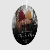 Onze eerste Kerstmis als Mr & Mrs Elegant Foto Ornament (voorkant)