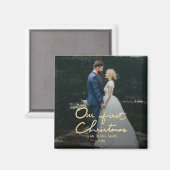 Onze Eerste Kerstmis als Mr & Mrs | Foto aanhouden Magneet (Voorkant / Achterkant)