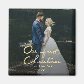 Onze Eerste Kerstmis als Mr & Mrs | Foto aanhouden Magneet (Voorkant)