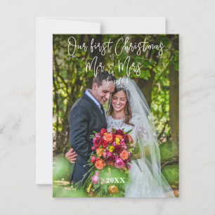 Onze eerste Kerstmis als Mr & Mrs Foto Holiday Kaa Feestdagenkaart